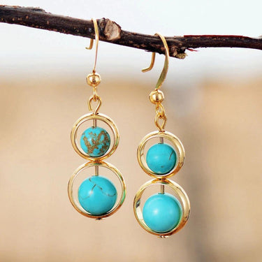 Fruitfulness Turquoise Dangle Earrings-Your Soul Place